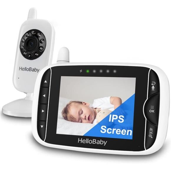 Video Baby Monitor with Camera & Audio,3.2Inch LCD Display,Infrared Night Vision - Picture 1 of 8